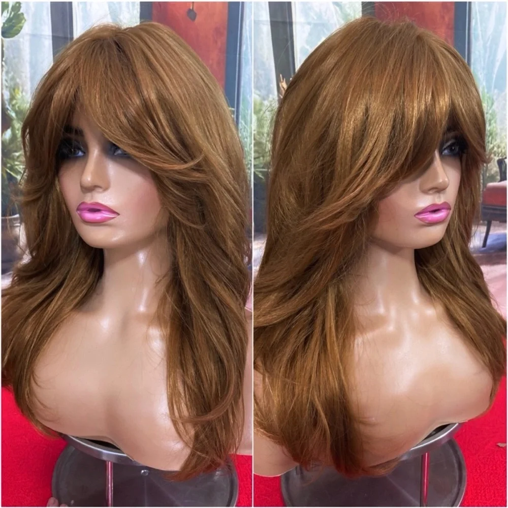 ginger brunette layered wig